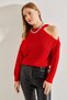 Women's Red Off-Shoulder Knitwear Sweater 20234218 - 3