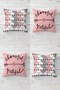 Thanksgiving and Heart Themed Greatful Hidden Zippered Throw Pillow Cover Sofa Pillow Cover Set (4 PCS)