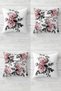 Layered Floral Bouquet Wreath Hidden Zippered Throw Pillow Cover Sofa Pillow Cover Set (4 PCS)