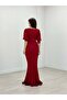 Glitter Fabric Fish Model Flywheel Detailed Evening Dress - RED - 5