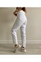 High Waist Lycra White Mom Jeans Stretchy Denim Trousers (Buy 1 Size Larger) - 4
