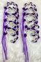 Purple Fancy Bride Bridesmaid Henna Night Tambourine, Three-Dimensional Laser Flower and Ribbon Detailed Tambourine 10 Pieces - 3