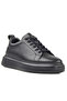 Genuine Leather Men's Lace-Up Large Size Black Sneaker Shoes Massa (Size 36-50) - 2