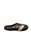 Women's Brown Floral Patterned Indoor Slippers - 6