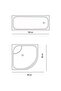 Bathroom Curtain 4954 P 2x110x200, Curtain Pipe Hanger, Corner Pipe White Gift, Shower Curtain Set - 5