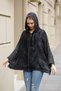 Women's Black Hooded Casual Cotton Knitwear Jacket Cardigan with Zipper Bag Pocket - 7
