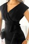 Double-Breasted Yaka Scuba Volanli Dress Black 581663 Bn-66792 - 2