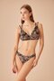 Side Pleated Patterned Bikini Bottom - 2