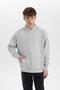 Oversize Fit Hooded Kangaroo Pocket Soft Fuzzy Sweatshirt - 3