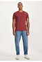 Dark Red Crew Neck Regular Fit Modal-Cotton Quality Basic Men's T-Shirt PARKER - 2