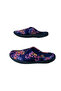 Women's Navy Blue Pink Flower Patterned Ultra Light Daily Indoor Slippers - 6