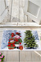 New Year's Themed Snowman Figured Red Green White Digital Printed Bath Mat 50x70