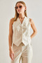 Women's Cream Leather Vest 40981027 - 2