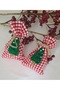 Red Gingham Christmas Pouch 2pcs Christmas New Year Socks Pouch Santa Claus Christmas Tree Figured Pouch - 7