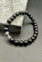 Unisex Weighted Matte Onyx Natural Stone Bracelet - 2