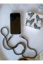 iPhone 15 Promax Compatible Cross-Mounted Silver-Black Chain Phone Strap - 2