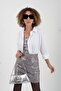Gray Sequined Lined Mini Skirt - 5