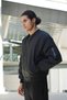 Unisex Black Oversize Bomber Jacket