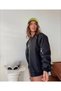 Unisex Black Oversize Bomber Jacket - 4