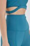 Turquoise High Collar Gathering Sports Bra - 3