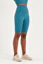 Turquoise Strengthening Above Knee Sports Shorts - 3