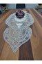 Runner, Tablecloth, Lace Embroidered in Brown Tones 140x47 - 2