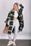 Mad Girls Green Long Plaid Shirt Jacket Mg1234