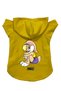 Hooded Fleece Sweatshirt Dog and Cat Outfit & Dress - Yellow Lola - Size XL