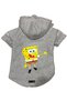 Hooded Fleece Sweatshirt Dog and Cat Outfit & Dress - Gray Sponge Bob - Size M