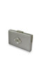 Silver Gray Color Anti-Scratch Satin Silver Stone Evening Bag Wedding Engagement Bag - 2