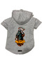 Hooded Fleece Sweatshirt Dog and Cat Outfit & Dress - Gray Happy Halloween Grim Reaper - Size S