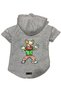 Hooded Fleece Sweatshirt Dog and Cat Outfit & Dress - Gray Evil Clown - Size XL