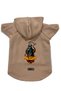 Hooded Fleece Sweatshirt Dog and Cat Outfit & Dress - Beige Happy Halloween Grim Reaper