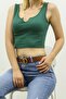 Mad Girls Green Front Detailed Crop Top Mg362 - 6