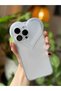 iPhone 14 Promax Transparent 3D Heart Design Silicone Case - 3