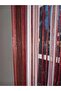 Burgundy-Gold Buttons Sewn Ready Rope Model Curtain 150X265 Shortable Rope Curtain Door Curtain - 4