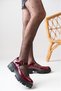 Burgundy Patent Leather Women's Mary Jane Orthopedic Casual Shoes - 2