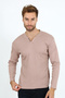 New Season V-Cut Buttoned Brow Ribbed Knit Zak Standard Fit – Suitable for Daily Use