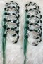 Green Ornate Bride Bridesmaid Henna Night Wedding Circumcision Tambourine, Three-Dimensional Laser Flower and Ribbon Ornate 5 Pcs - 3