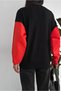 Women's Black New Season Zipper Detailed Sleeves Parachute Fabric Knitwear Sweater - 6