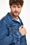 - Men's Slim Fit Washed Denim Coat Light Blue - 3