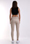 Leather Leggings with Waist Detail ECRU - 7