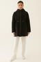 Clairs Comfortable Fit Hooded Knee Length Black Color Women's Coat