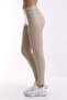 Leather Leggings with Waist Detail ECRU - 5