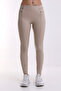 Leather Leggings with Waist Detail ECRU - 4