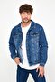 - Men's Slim Fit Washed Denim Coat Light Blue - 4