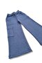 Girl's Pants with Side Pockets, Navy Blue - 4