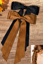 Brown color Bow model Automat Clip Buckle 1 Piece Double Bow Double Tail