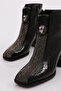 Women's Heeled Boots Black Crocodile 421193488 - 4