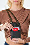 Women's Leather Phone Bag with Shoulder Strap and Money and Card Compartment - 4
